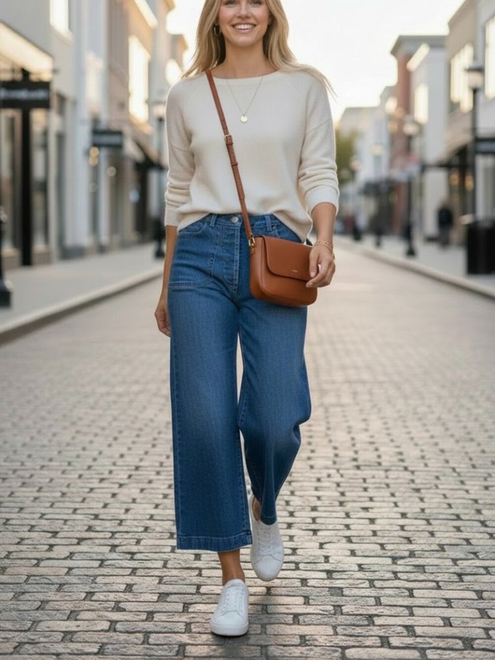 Loup Jeans Simone High Rise Cropped Wide Leg Button Fly Patch Pockets (S)
